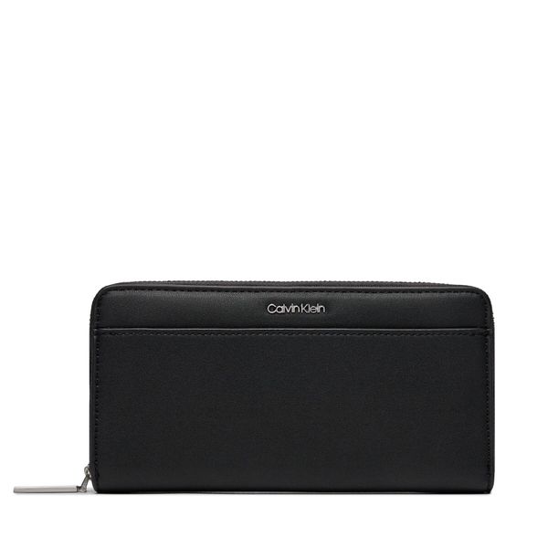 Calvin Klein Veliki ženski novčanik Calvin Klein Ck Must Lg Z/A Wallet W/Slip K60K610949 Ck Black BEH