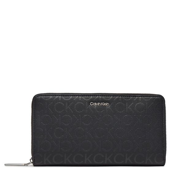 Calvin Klein Veliki ženski novčanik Calvin Klein Ck Must Za Wallet Xl_Epi Mono K60K611869 Black Mono 0GJ