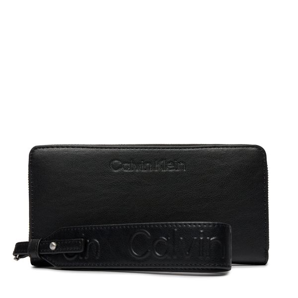 Calvin Klein Veliki ženski novčanik Calvin Klein Gracie Wallet W/Strap Lg K60K611388 Ck Black BEH