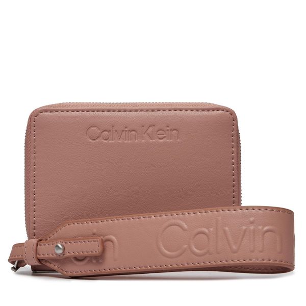 Calvin Klein Veliki ženski novčanik Calvin Klein Gracie Wallet W/Strap Md K60K611387 Ash Rose VB8