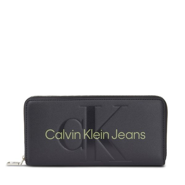 Calvin Klein Jeans Veliki ženski novčanik Calvin Klein Jeans Sculpted Mono Zip Around Mono K60K607634 Black/Dark Juniper 0GX