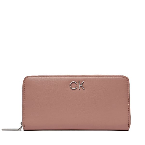 Calvin Klein Veliki ženski novčanik Calvin Klein Re-Lock Z/A Wallet Lg K60K609699 Ash Rose VB8