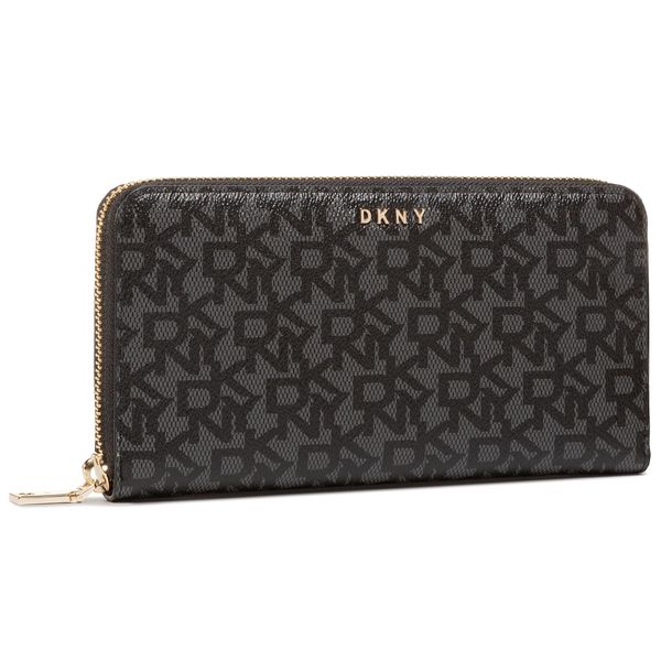 DKNY Veliki ženski novčanik DKNY Bryant-New Zip Arou R831J658 Bk Logo/Bk XLB