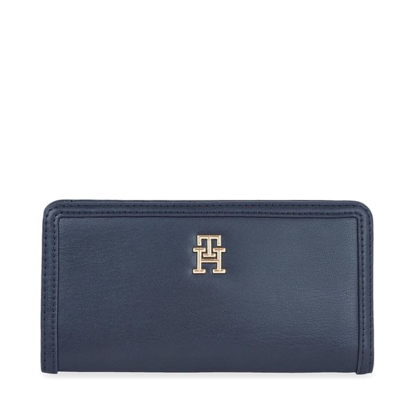 Tommy Hilfiger Veliki ženski novčanik Tommy Hilfiger Th Monotype Large Slim Wallet AW0AW16210 Space Blue DW6