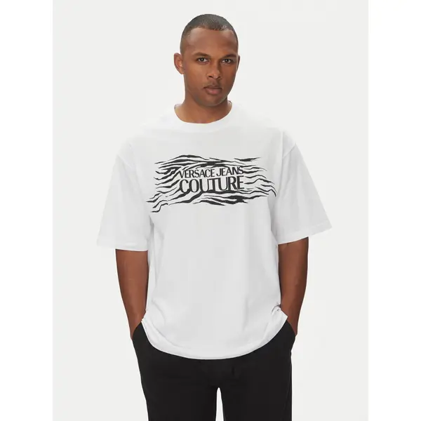 Versace Jeans Couture Versace Jeans Couture T-shirt 78GAH6L1 Bijela Regular Fit