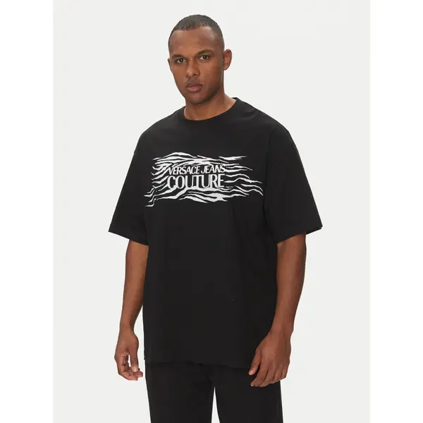Versace Jeans Couture Versace Jeans Couture T-shirt 78GAH6L1 Crna Regular Fit