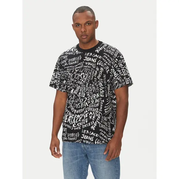 Versace Jeans Couture Versace Jeans Couture T-shirt 78GAH6R0 Crna Regular Fit