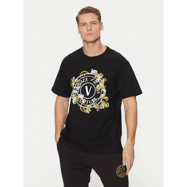Versace Jeans Couture Versace Jeans Couture T-shirt 78GAHC01 Crna Regular Fit