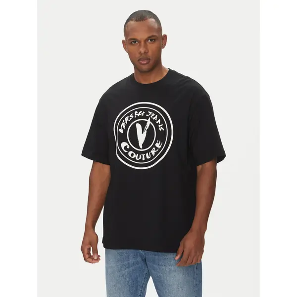 Versace Jeans Couture Versace Jeans Couture T-shirt 78GAHE08 Crna Regular Fit