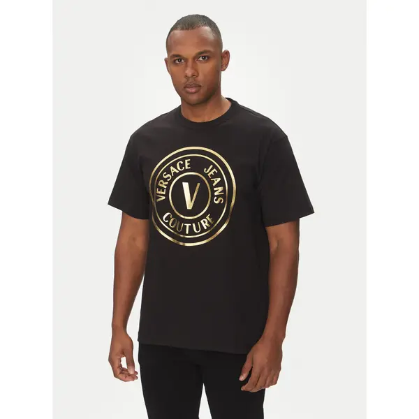 Versace Jeans Couture Versace Jeans Couture T-shirt 78GAHT01 Crna Regular Fit