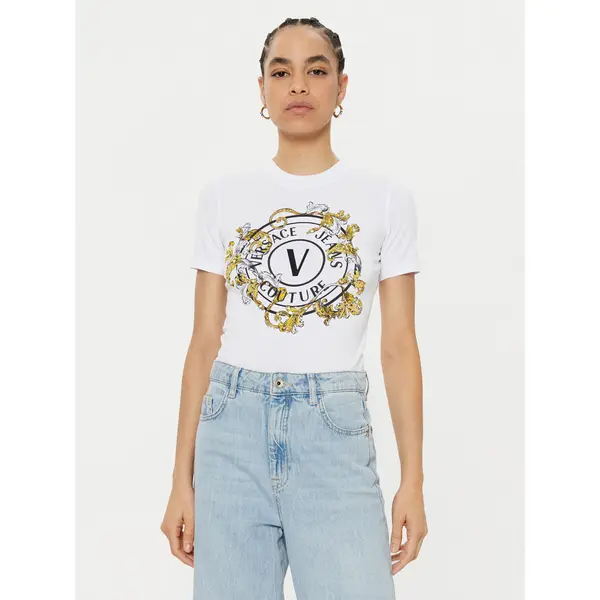 Versace Jeans Couture Versace Jeans Couture T-shirt 78HAHC01 Bijela Regular Fit