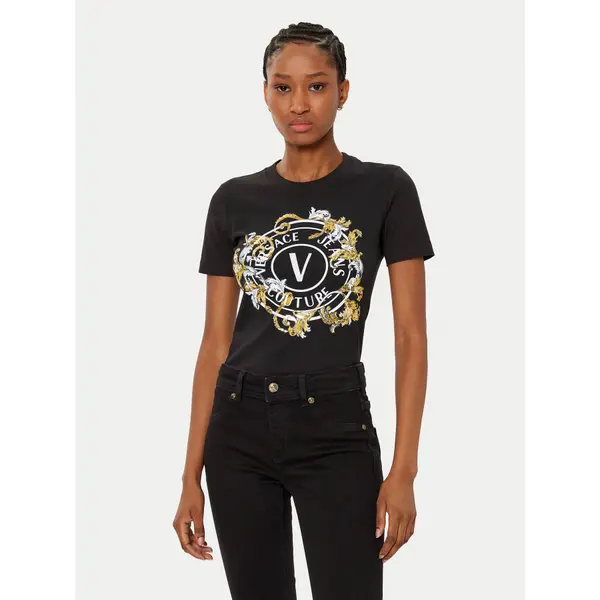 Versace Jeans Couture Versace Jeans Couture T-shirt 78HAHC01 Crna Regular Fit