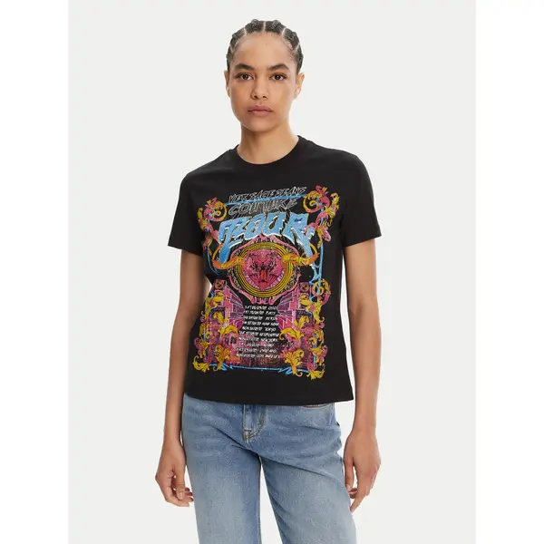 Versace Jeans Couture Versace Jeans Couture T-shirt 78HAHC03 Crna Regular Fit