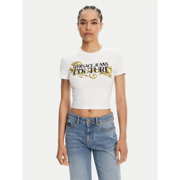 Versace Jeans Couture Versace Jeans Couture T-shirt 78HAHC05 Bijela Slim Fit