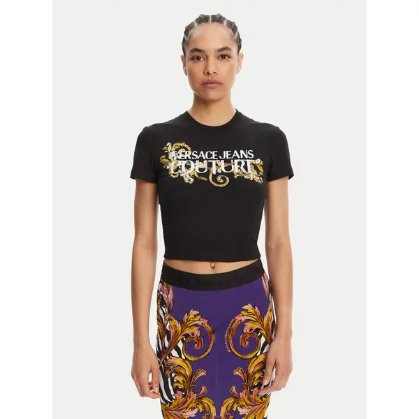 Versace Jeans Couture Versace Jeans Couture T-shirt 78HAHC05 Crna Slim Fit