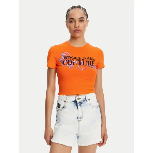 Versace Jeans Couture Versace Jeans Couture T-shirt 78HAHC05 Narančasta Slim Fit