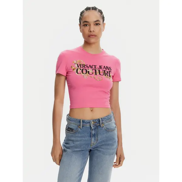 Versace Jeans Couture Versace Jeans Couture T-shirt 78HAHC05 Ružičasta Slim Fit