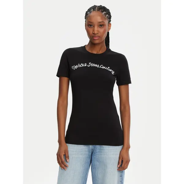 Versace Jeans Couture Versace Jeans Couture T-shirt 78HAHC08 Crna Slim Fit
