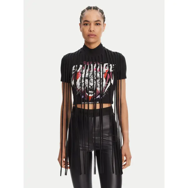 Versace Jeans Couture Versace Jeans Couture T-shirt 78HAHE01 Crna Slim Fit