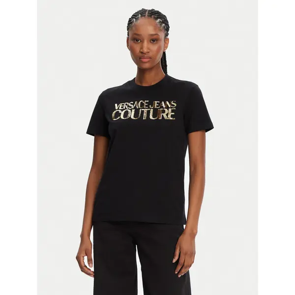 Versace Jeans Couture Versace Jeans Couture T-shirt 78HAHE02 Crna Regular Fit
