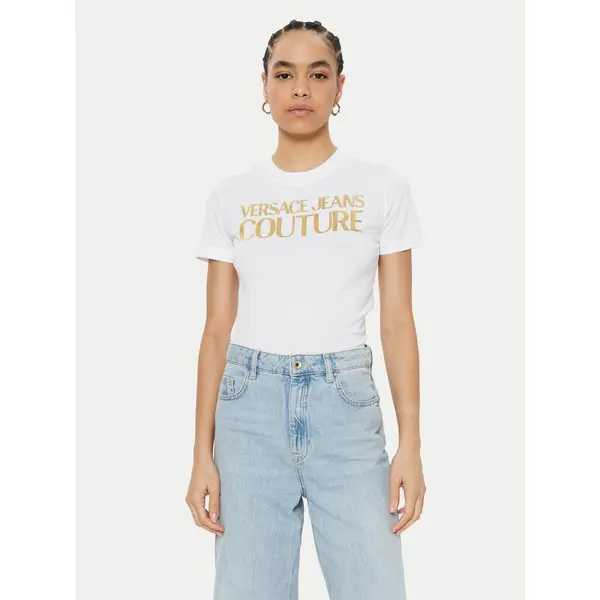 Versace Jeans Couture Versace Jeans Couture T-shirt 78HAHT01 Bijela Regular Fit