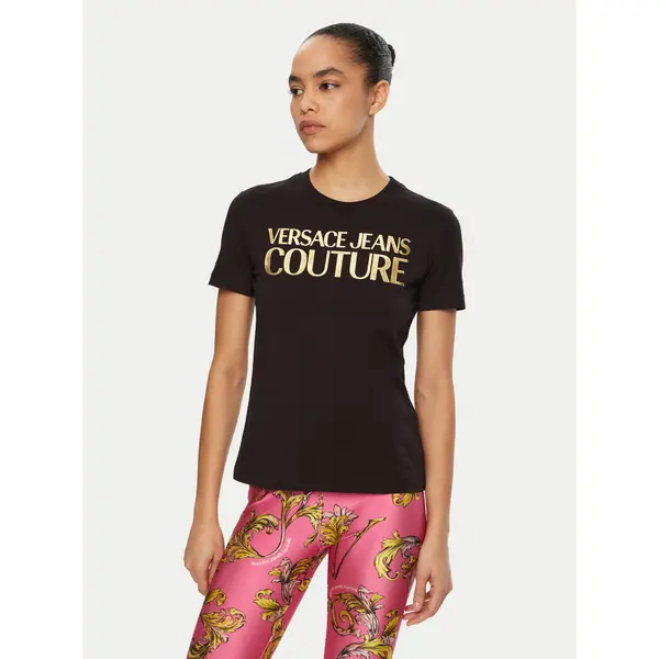 Versace Jeans Couture Versace Jeans Couture T-shirt 78HAHT01 Crna Regular Fit