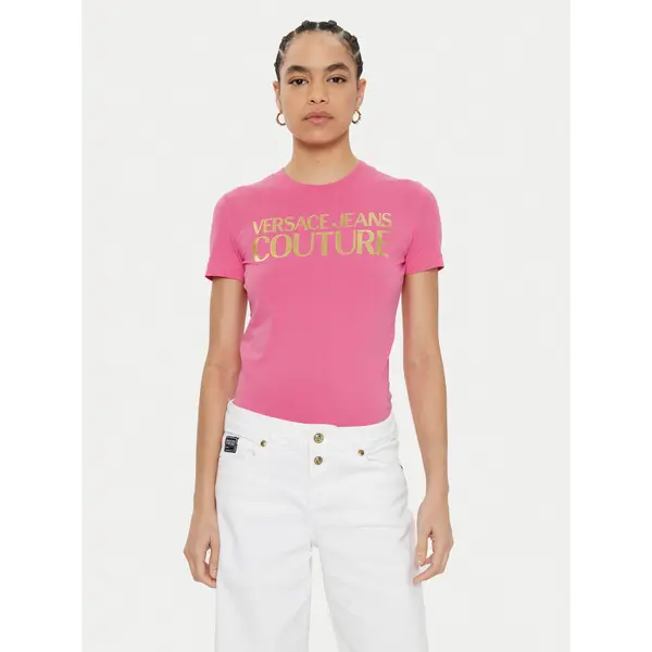 Versace Jeans Couture Versace Jeans Couture T-shirt 78HAHT01 Ružičasta Regular Fit