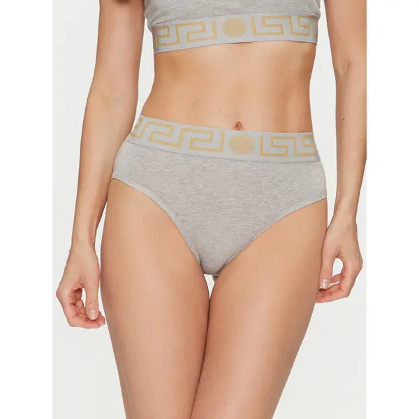 Versace Versace Klasične gaćice s visokim strukom Greca Border AUD01050 Siva