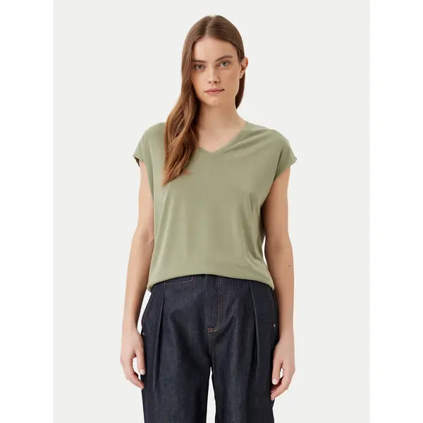Vila Vila T-shirt Modala 14074847 Zelena Regular Fit
