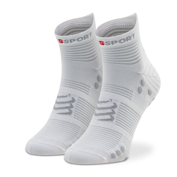 Compressport Visoke unisex čarape Compressport Pro Racing Socks V4.0 Run Low XU00047B_010 White/Alloy