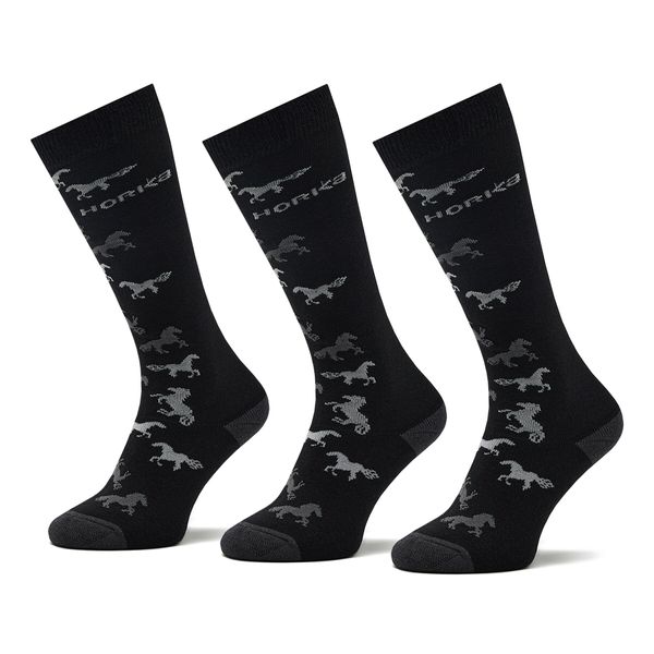 Horka Visoke unisex čarape Horka Riding Socks 145450-0000-0203 H Black/Grey