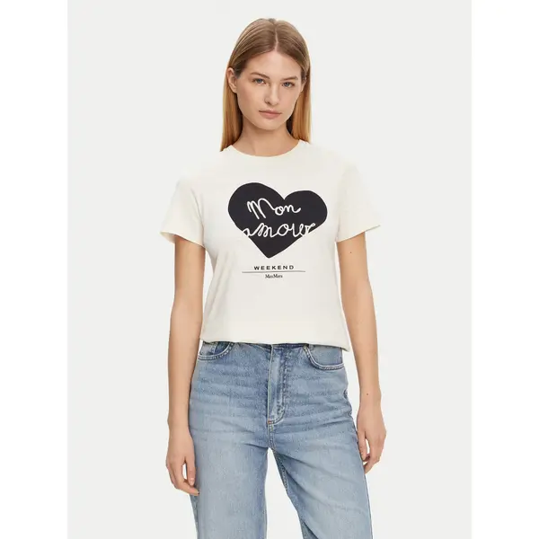 Weekend Max Mara Weekend Max Mara T-shirt Vello 2515971051 Écru Regular Fit