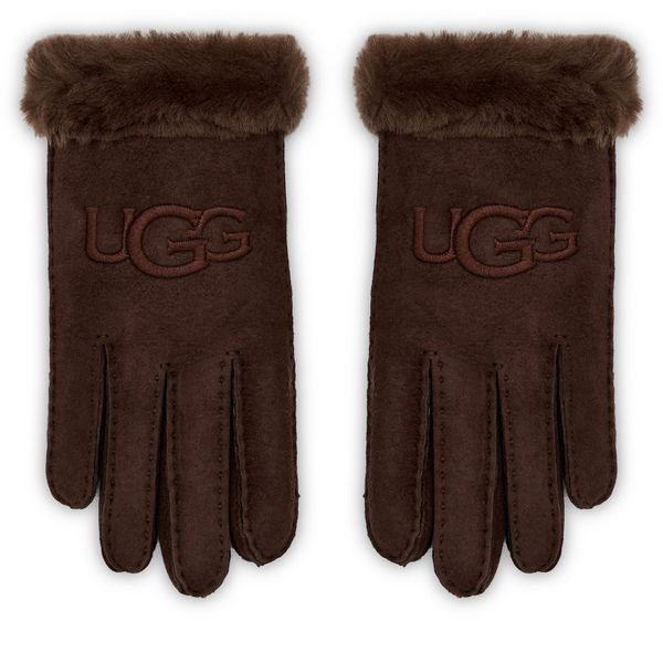 Ugg Ženske rukavice Ugg W Sheepskin Embroider Glove 20931 Burnt Cedar
