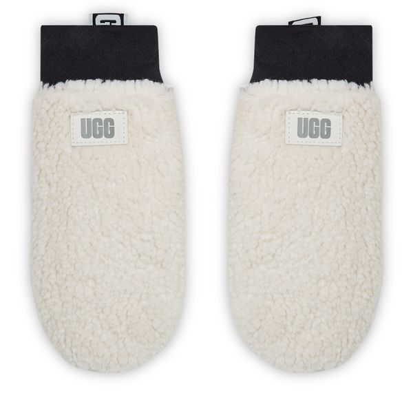 Ugg Ženske rukavice Ugg W Sherpa Mitten W Logo Tape 21631 Nimbus