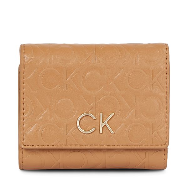 Calvin Klein Ženski novčanik Calvin Klein Re-Lock Trifold Xs Emb K60K611321 Brown Sugar GA5
