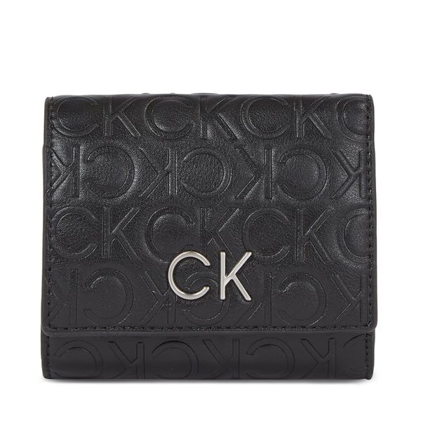 Calvin Klein Ženski novčanik Calvin Klein Re-Lock Trifold Xs Emb K60K611321 Ck Black BAX