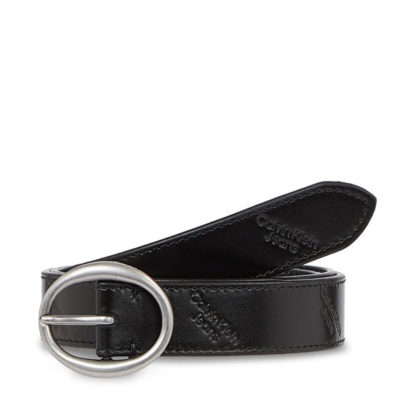 Calvin Klein Jeans Ženski remen Calvin Klein Jeans Round Classic Lthr Aop Belt K60K611245 Black Allover Logo 0GL