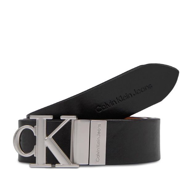 Calvin Klein Jeans Ženski remen Calvin Klein Jeans Round Mono Pl Rev Lthr Belt 30Mm K60K611489 Black/Cognac 00Z