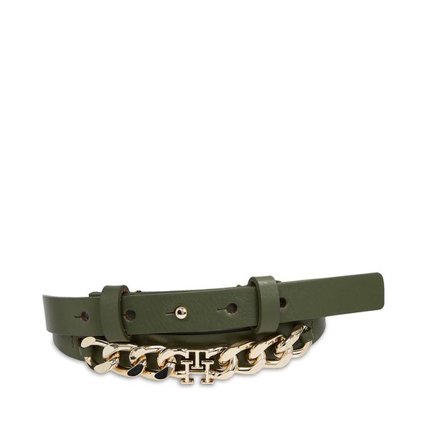 Tommy Hilfiger Ženski remen Tommy Hilfiger Th Chic Chain Waist 2.0 AW0AW15386 Putting Green MS2