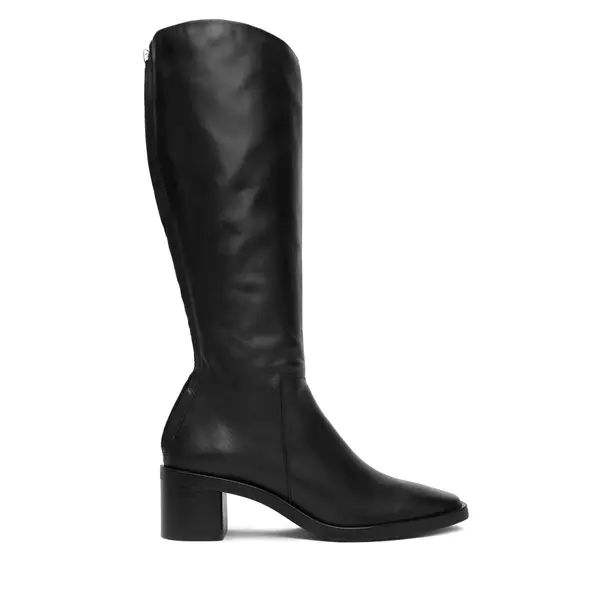 Calvin Klein Zimske čizme Calvin Klein Block Heel Knee Boot Lth HW0HW02812 Crna