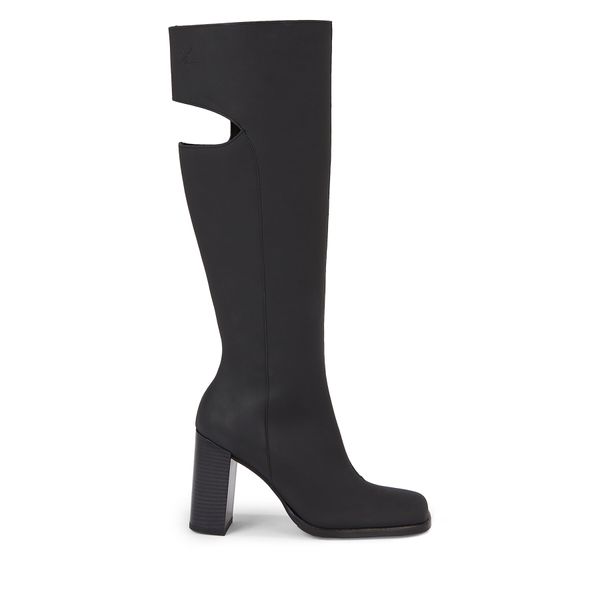 Calvin Klein Jeans Zimske čizme Calvin Klein Jeans Long Heel Zip Boot Cut Out Edgy YW0YW01253 Triple Black 0GT