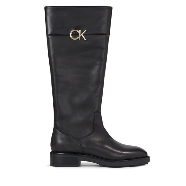 Calvin Klein Zimske čizme Calvin Klein Rubber Sole Knee Boot W/Hw HW0HW01689 Crna