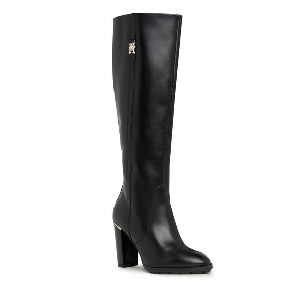 Tommy Hilfiger Zimske čizme Tommy Hilfiger Feminine Th Hardware Longboot FW0FW07541 Black BDS