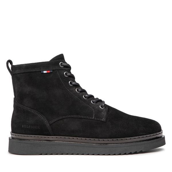 Tommy Hilfiger Zimske čizme Tommy Hilfiger Hilfiger Cleated Suede Boot FM0FM04191 Black BDS