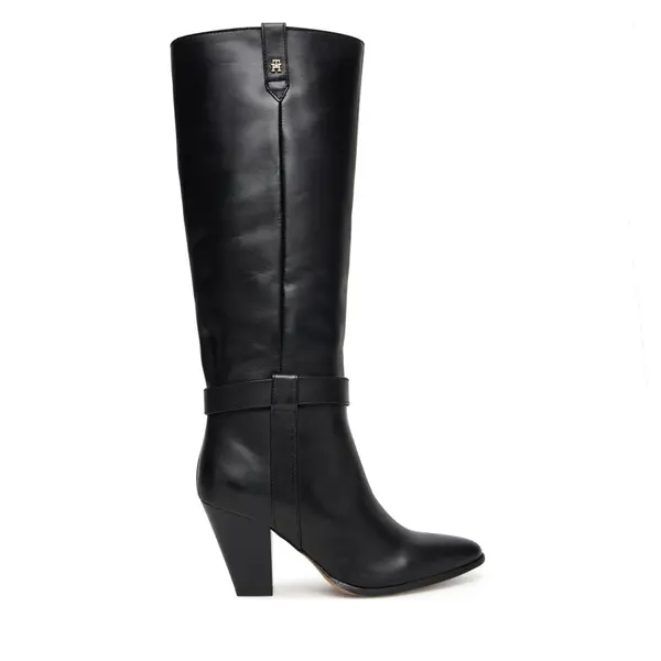 Tommy Hilfiger Zimske čizme Tommy Hilfiger T-Strap Pointy FW0FW08982 Crna