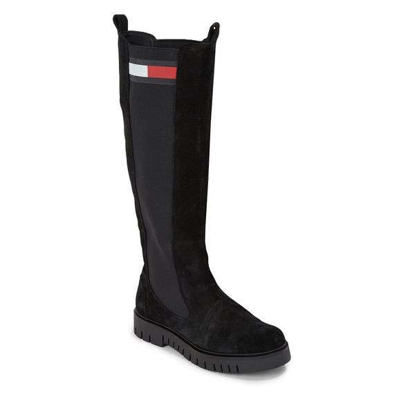 Tommy Jeans Zimske čizme Tommy Jeans Tjw Long Shaft Suede Boot EN0EN02412 Black BDS