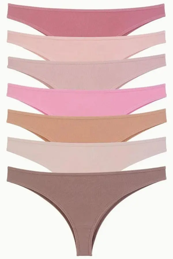 dewberry 09651 Dewberry 7 Pcs Brazilian Style Womens Briefs-MULTICOLOR