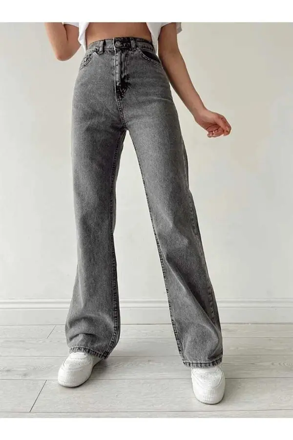 dewberry 17413 Dewberry Loose Women Jeans-SMOKED