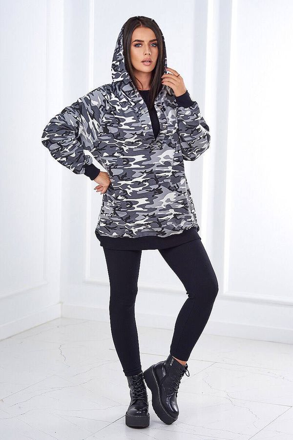 Kesi 3-piece MOOR set of sweatshirt, top and leggings gray + black