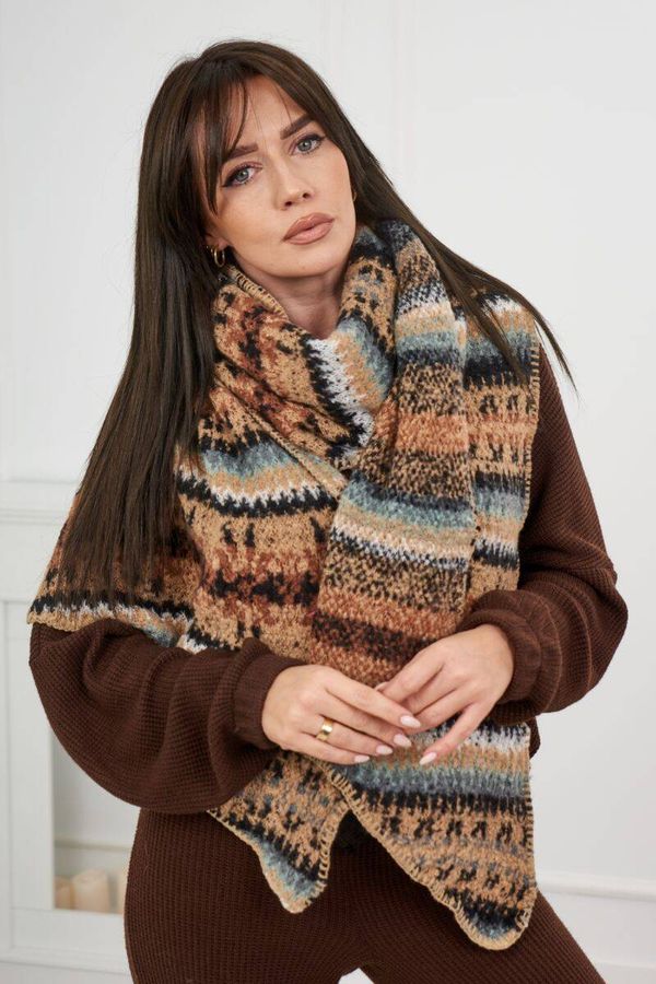 Kesi 6072 Women's camel scarf + black